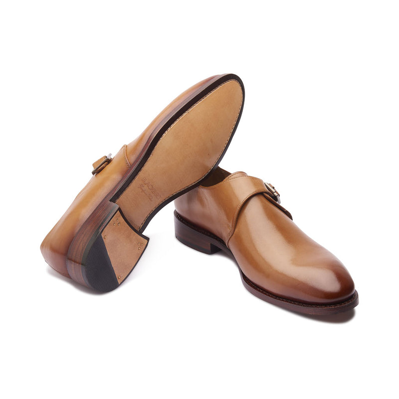 Sylvain, Single Monk Strap - Natural Tan | The Classics - BLKBRD SHOEMAKER