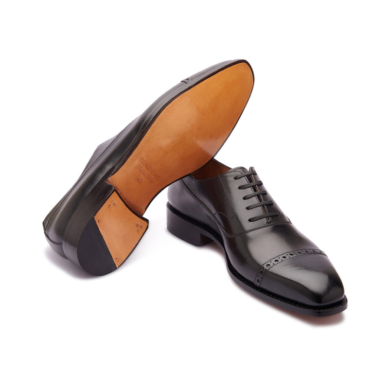 Richie, Quarter Brogue Balmoral - Black | Made To Order - BLKBRD SHOEMAKER