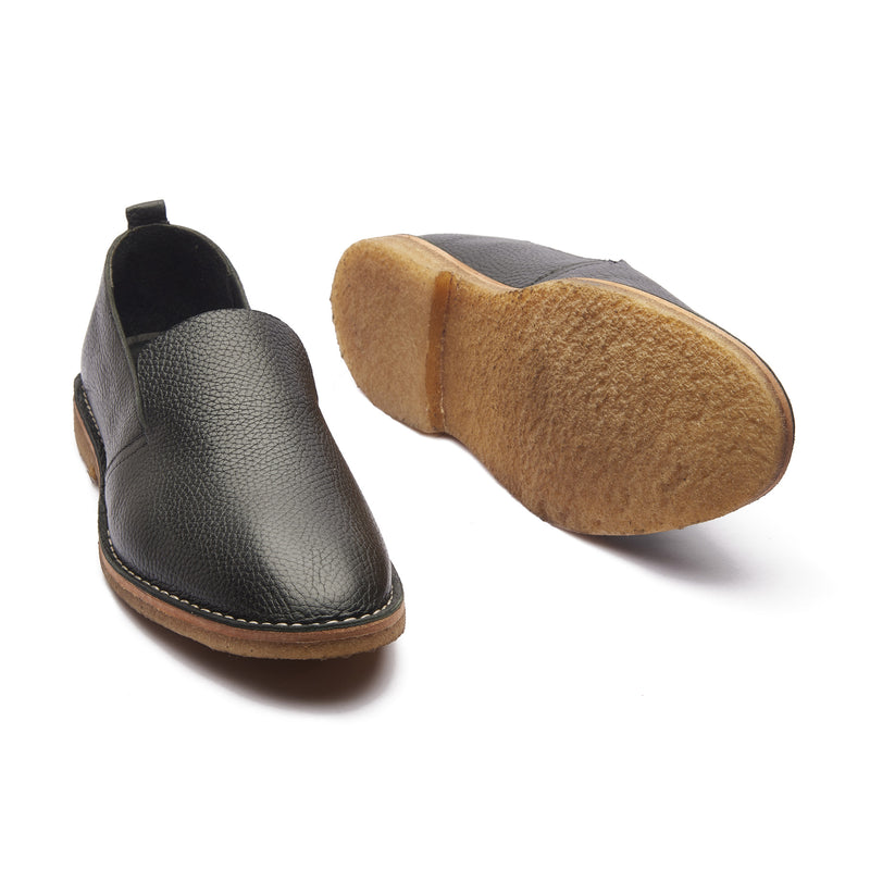 Travers, All in One Slipon - Black Milled | Stitch Down | Summer Classics