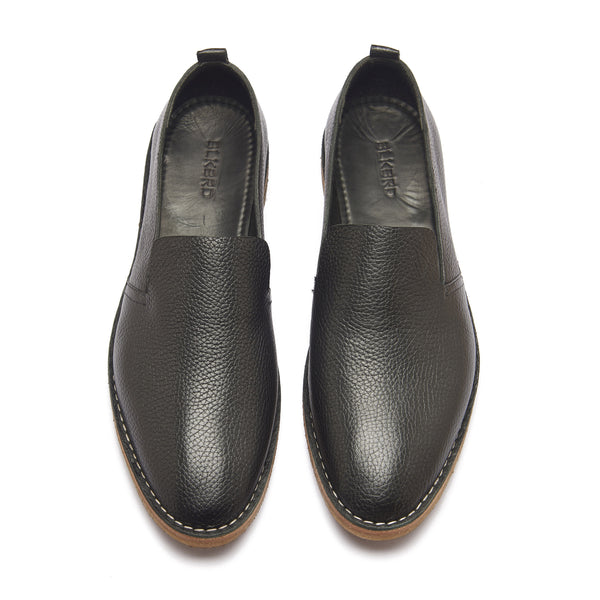 Travers, All in One Slipon - Black Milled | Stitch Down | Summer Classics