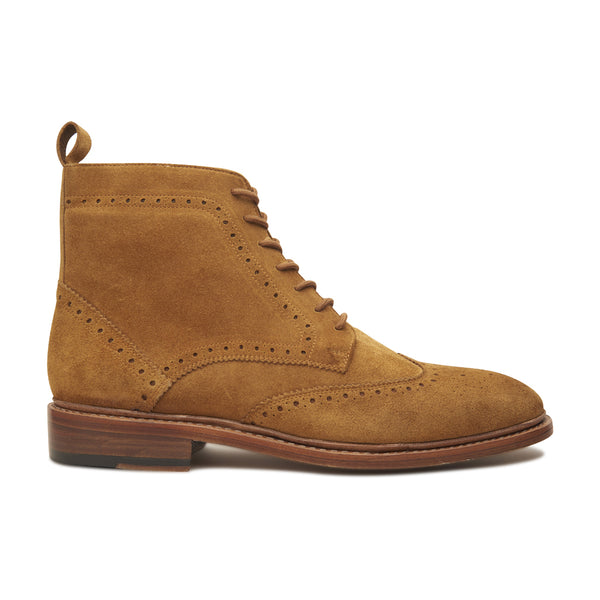 Lewinsky - Wingtip Derby Boot - Suede Sunset Gold | Made To Order - BLKBRD SHOEMAKER