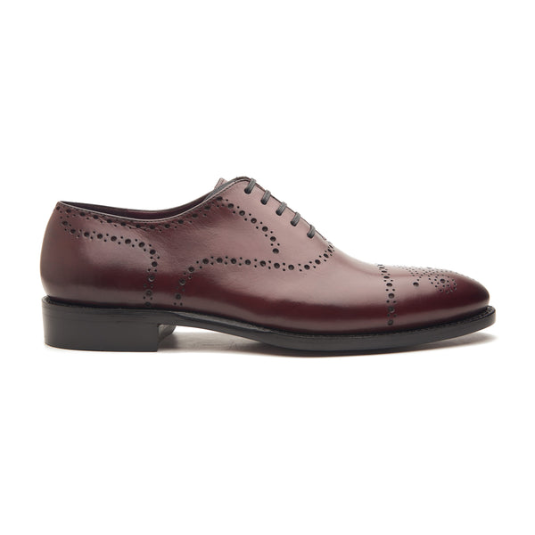 Constello, True Seamless Full Brogue Whole-Cut, Hand Welted - Bordeaux Calf Crust