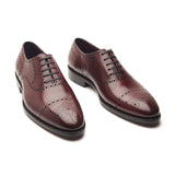 Constello, True Seamless | Faux Cap-toe Semi Brogue, Hand Welted - Bordeaux Calf Crust