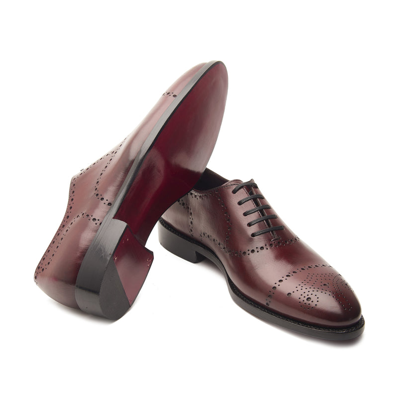 Constello, True Seamless Full Brogue Whole-Cut, Hand Welted - Bordeaux Calf Crust