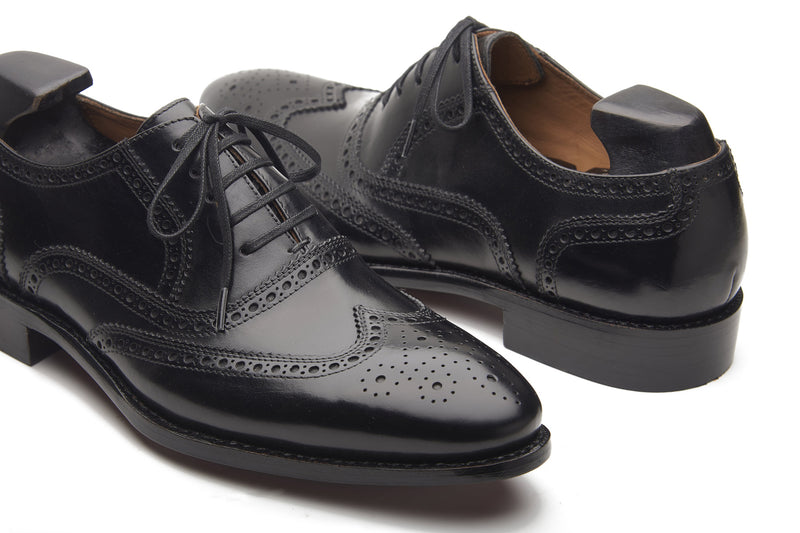 Brogue Black Box Calf Oxford Shoes | Goodyear Welted Hand Made Oxford Dress Shoes | Formal Men Shoes | The Classics 43