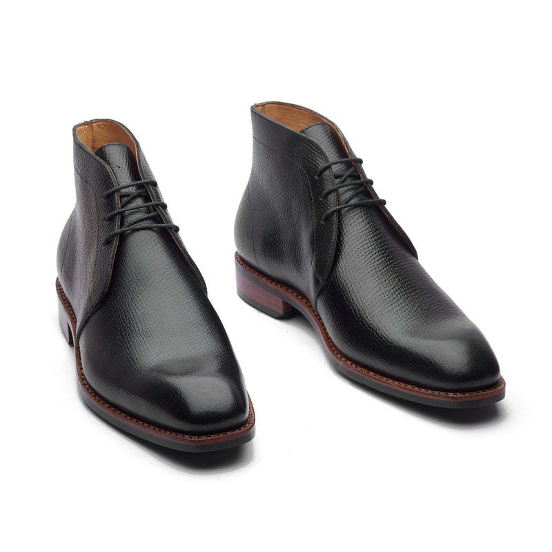 McClure, Chukka Boot - Black Hatch-grain | New Age