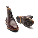 Dixon, Cap-Toe Derby Boot - Burgundy Hatchgrain | Hand Welted Service Boots