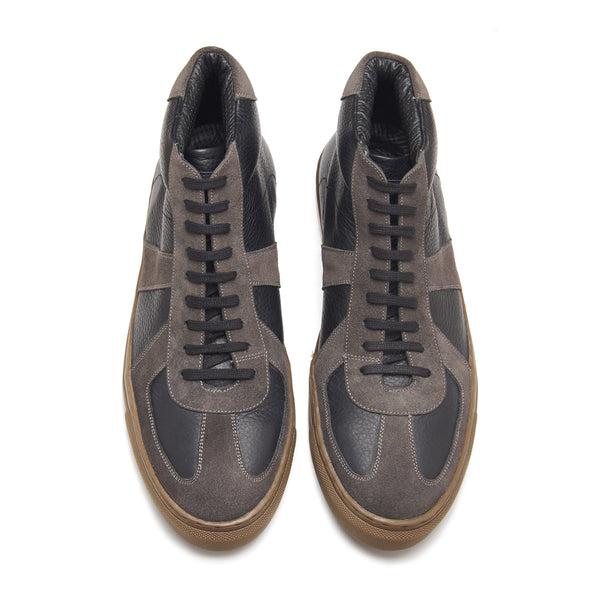 Martin, German Army Trainer - Black Milled & Graphite Suede | Smart Casuals