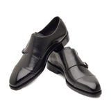Leon, Cap-toe Double Monk Strap - Black | Hand Welted Classics Collection