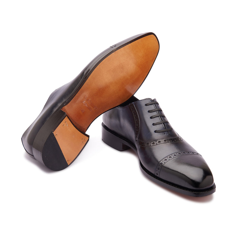 Horacio, Cap-toe Adelaide Oxford - Navy | Made To Order - BLKBRD SHOEMAKER