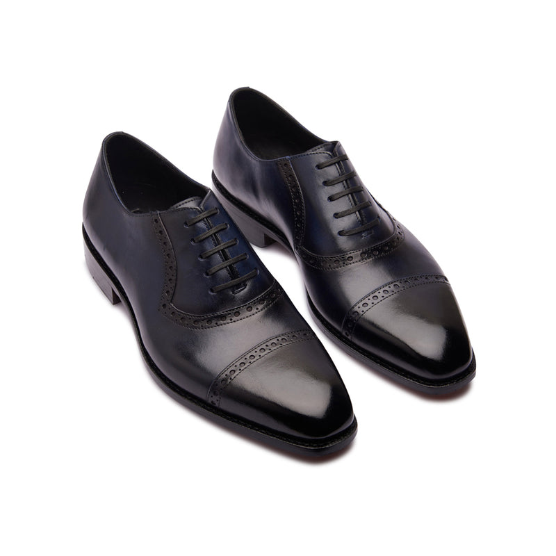 Horacio, Cap-toe Adelaide Oxford - Navy | Made To Order - BLKBRD SHOEMAKER