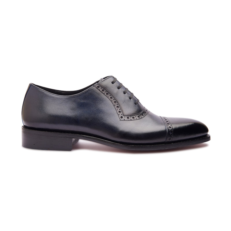 Horacio, Cap-toe Adelaide Oxford - Navy | Made To Order - BLKBRD SHOEMAKER