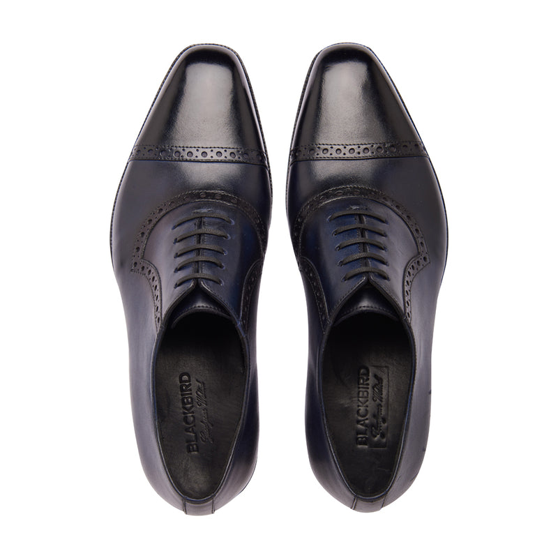 Horacio, Cap-toe Adelaide Oxford - Navy | Made To Order - BLKBRD SHOEMAKER