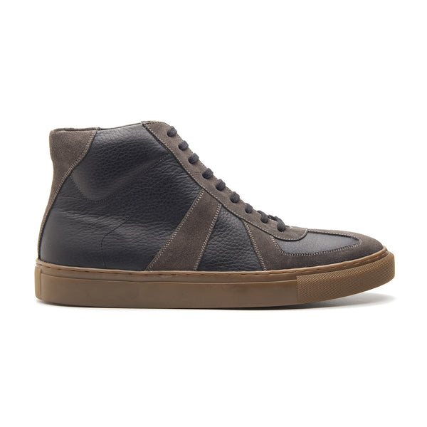 Martin, German Army Trainer - Black Milled & Graphite Suede | Smart Casuals